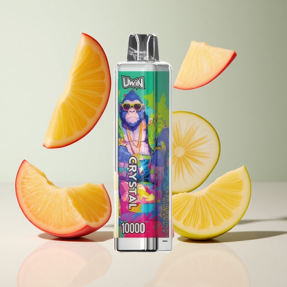 Pêssego Manga Abacaxi Uwin Crystal 10000 Puffs 18ml RGB 650mAh