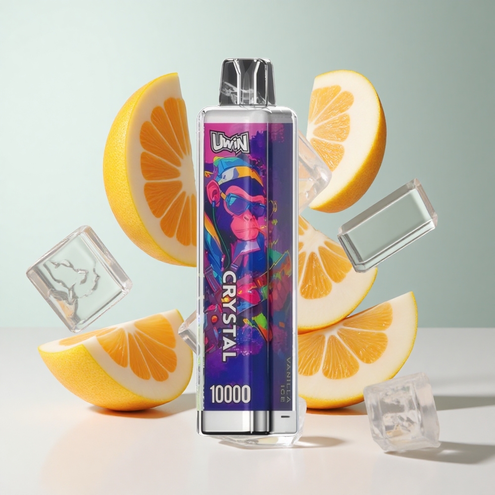 Baunilha Gelo UWIN Crystal 10000 Puffs com luzes RGB e bateria recarregável 650mAh