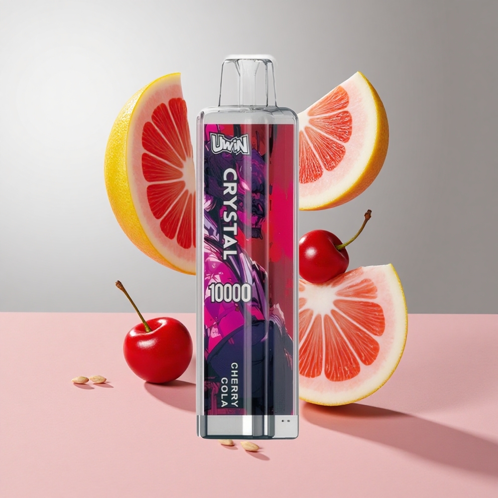Cereja Cola UWIN Crystal 10000 Puffs 18ml Recarregável Luzes RGB