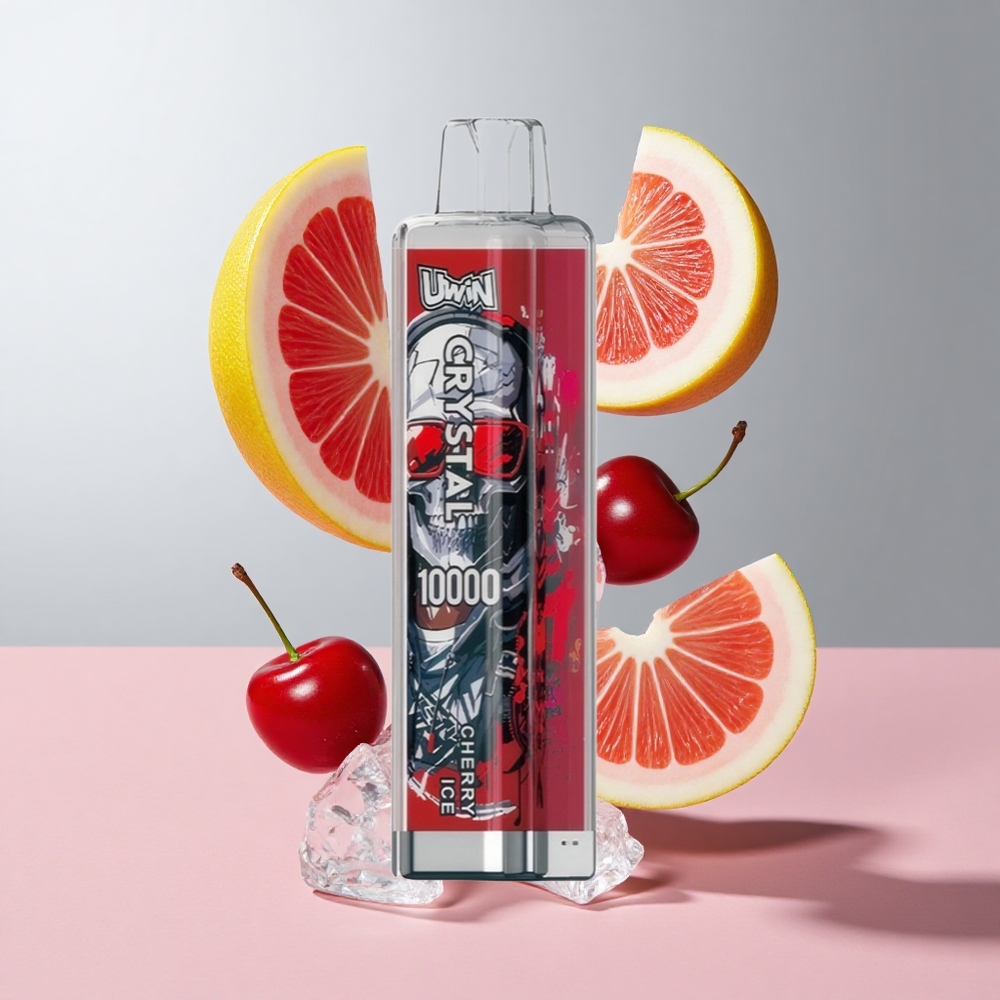 Cereja Gelo UWIN Crystal 10000 Puffs 18ml RGB luzes