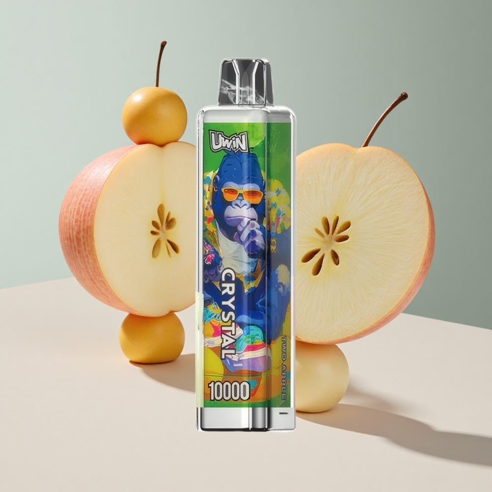Duas Maçãs UWIN Crystal 10000 Puffs com luzes RGB e 18ml de capacidade de e-líquido