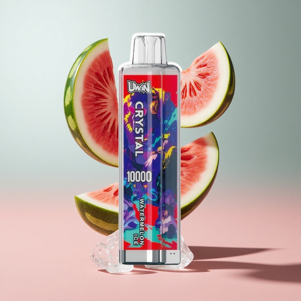 Melancia Gelo UWIN Crystal 10000 Puffs Recarregável com Luzes RGB e 18ml de E-líquido