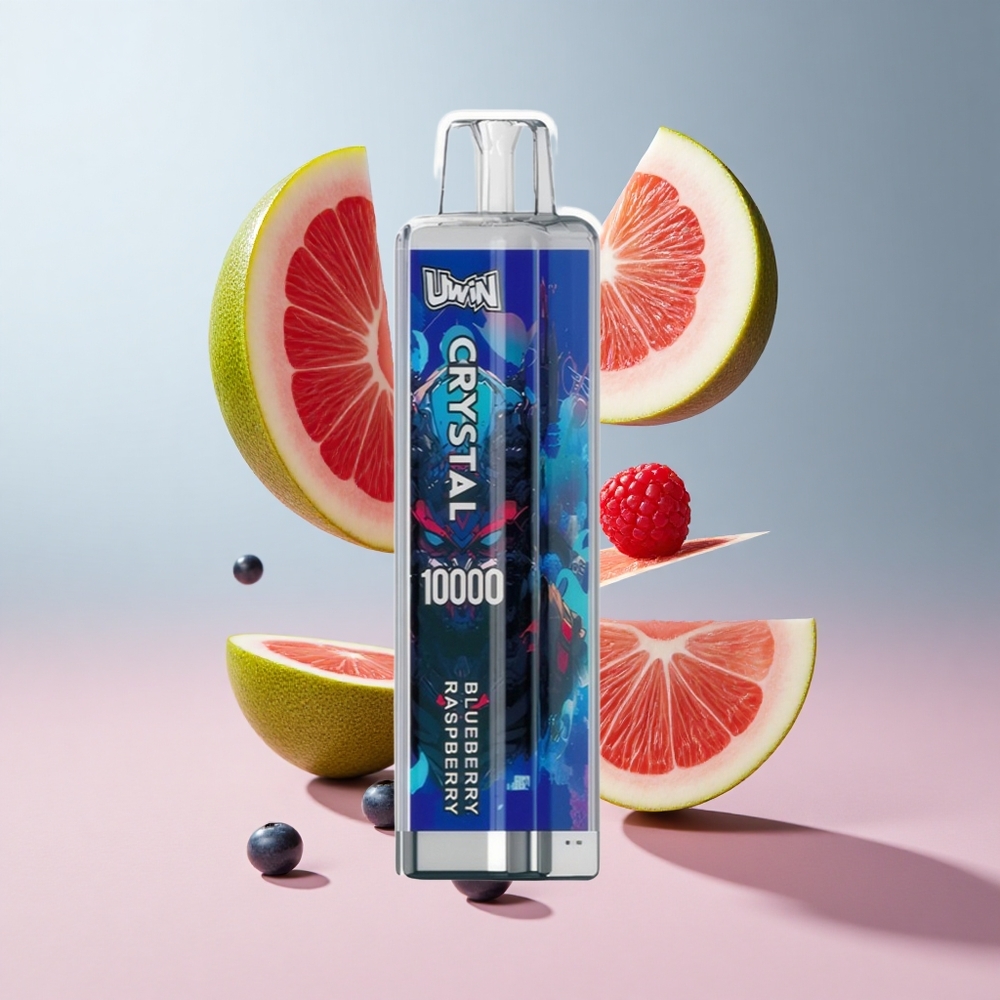 Mirtilo Framboesa UWIN Crystal 10000 Puffs Vape Descartável RGB Luzes Capacidade de E-Líquido 18ml