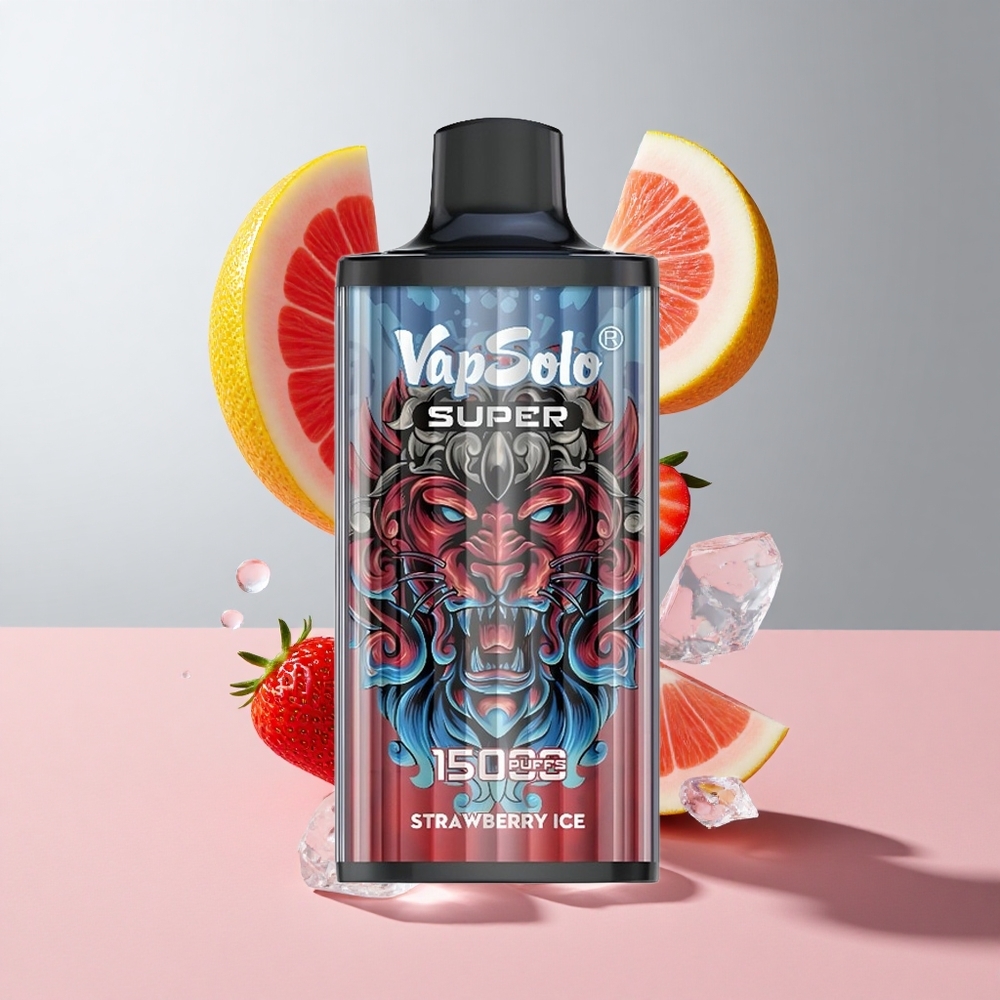 Morango Gelado Vapsolo Super 15000 Puffs 40ml 850mah