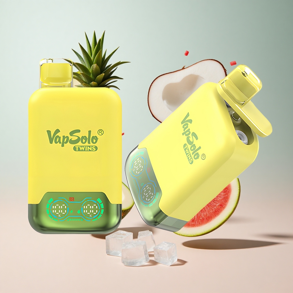Abacaxi Coco Melancia Gelada Vapsolo Twins 20000 Puffs 40ml E-Líquido 2 Tanques