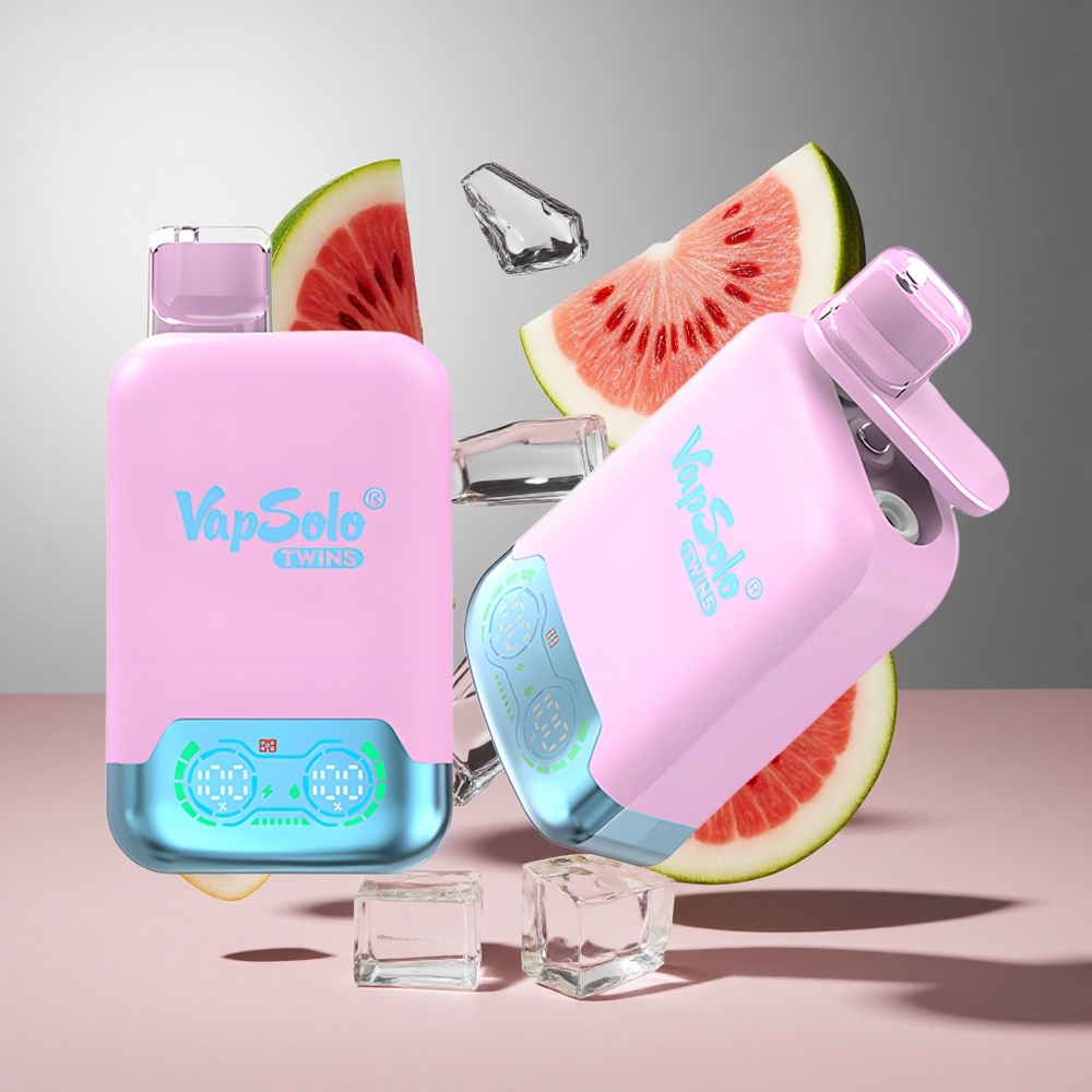 Dragão de Gelo Preto Morango Framboesa Melancia Vapsolo Twins 20000 Puffs 40ml 2 Tanques