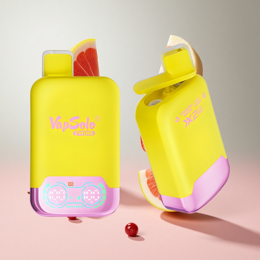 Morango Banana Cereja Fizzy Vapsolo Twins 20000 Puffs Com 40 ml de E-Líquido e Tipo-C