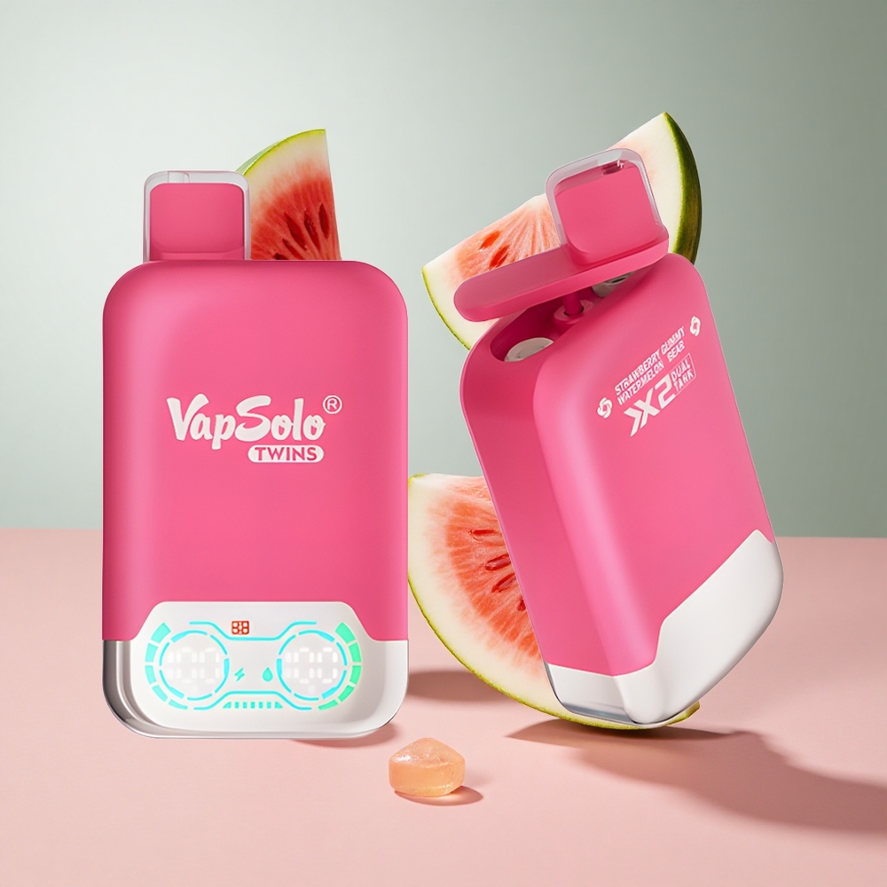 Morango Melancia Ursinho de Goma Vapsolo Twins 20000 Puffs 40 ml Tanque Duplo Porta Tipo-C