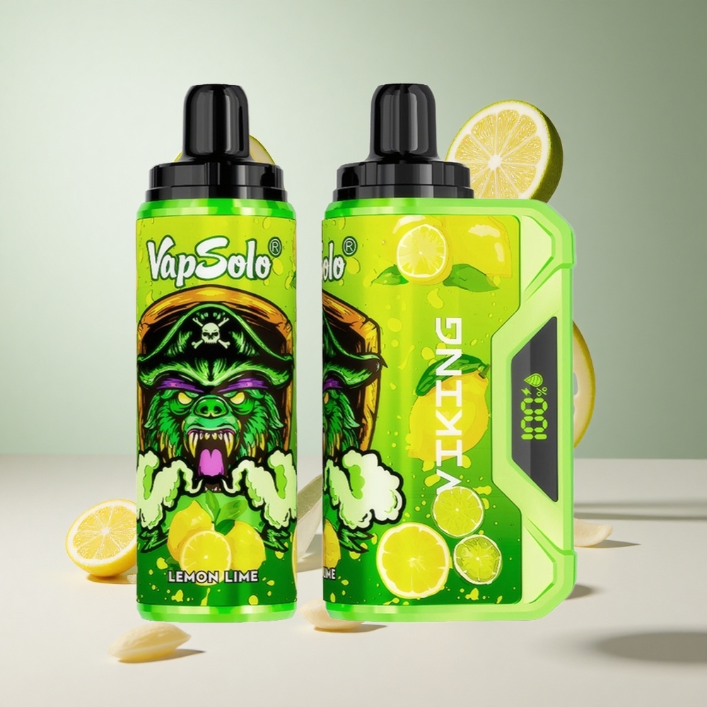 Limão Lima VapSolo VIKING 12000 Puffs 22ml E-Líquido Tipo-C Recarga