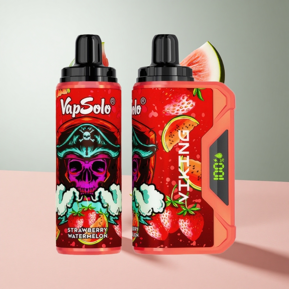Morango Melancia VapSolo VIKING 12000 Puffs Cartucho22ml Tipo-C