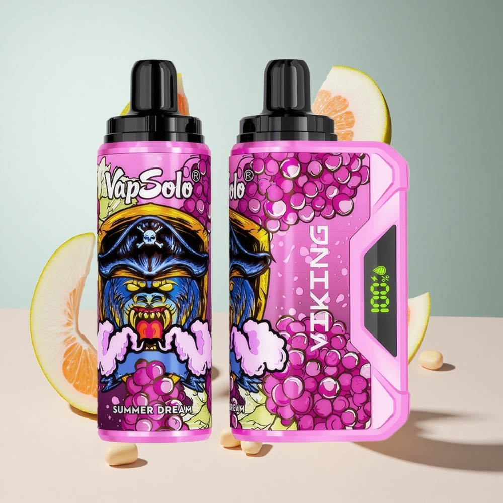 Sonho de Verão VapSolo VIKING 12000 Puffs 22ml Display LED de Eletricidade e Consumo