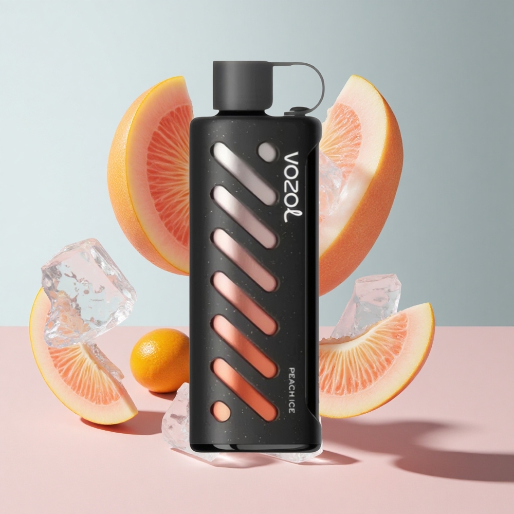 Pêssego Gelo VOZOL Gear Shisha 25000 Puffs Sabor 30 deliciosos sabores Bateria 1000mAh